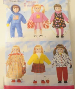 Bambola Butterick 18" modello non tagliata! Come American Girl Dolls & Gotz! #5604 - Foto 1 di 2