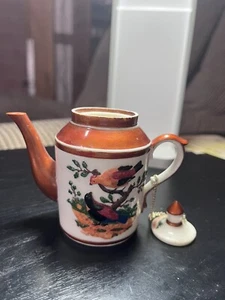 NINI, Mini Schmuckstück - Geschenk - Teekanne handbemalt Vögel 3D Ring Keramik Porzellan - Bild 1 von 8