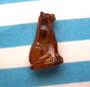 DOLLS HOUSE, ORNAMENT, 12TH, CAT, AMBER, CARVED, TIGERS EYE, RARE, VINTAGE, SALE - Picture 1 of 11
