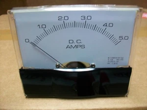 0 - 5 A. Dc. Panel METER NEW 4" X 3 1/2" - Picture 1 of 2