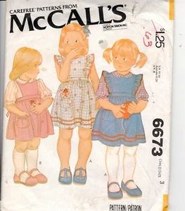 1997 Vintage McCall's child's dress pattern 6673 Size 3 uncut - Picture 1 of 2