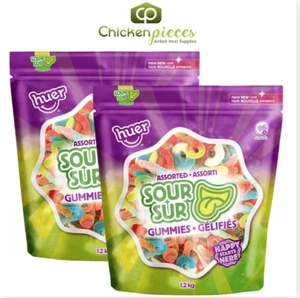 Huer Assorted Sour Gummies, Candy 1.2kg/2.65Lbs (2/Case) - Picture 1 of 3