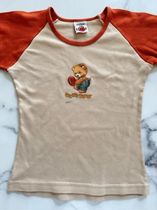 Vintage Mädchen Größe 8 Sports Buddy Teddybär Shirt Disenos Janet importiert y2k - Bild 1 von 7