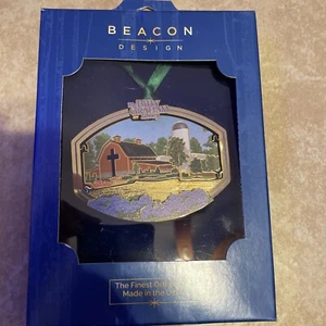 Beacon Design Wintry Village church Barn Ornament 54451 210309 - Picture 1 of 3