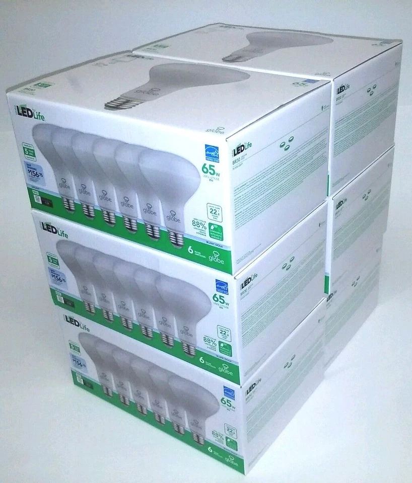 Globe Electric Company 8W BR30 Daylight 5000K E26 LED Light Bulb Case of 36 - Image 1 of 4
