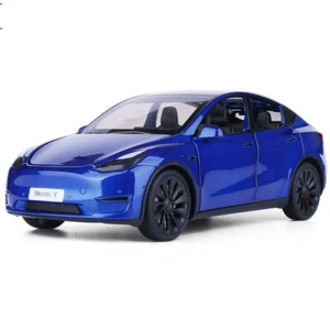 1:24 Tesla Model Y Modellauto Die Cast Spielzeug Kinder Sammlung Geschenke Blau - Picture 1 of 17