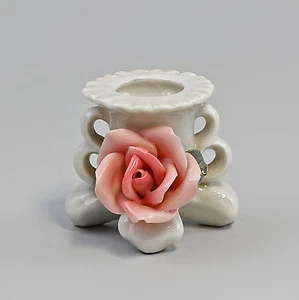 9140393 Table Candlestick Leuchterporzellan Rose Ens Thuringia - Picture 1 of 2