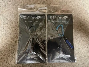 BIOHAZARD Resident Evil: Death Island Chris & Leon Gun Keychain Carabiner Capcom - Picture 1 of 3