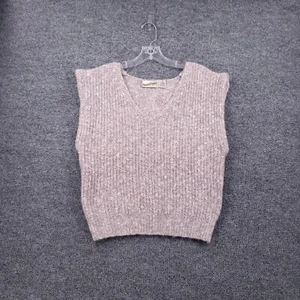 Diane Von Furstenberg Vest Sweater Womens Small Pink Wool Angora V Neck Pullover - Picture 1 of 7