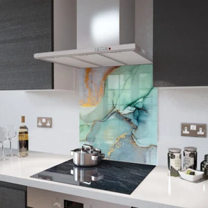 Paraspruzzi in vetro acquamarina liquida e accessori - By Premier Range - Foto 1 di 6