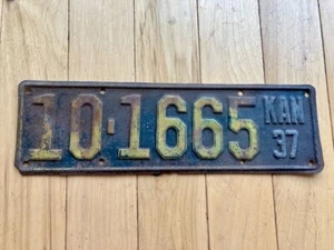 Nummernschild Kansas 1937 - Bild 1 von 4