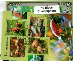Lot de 10 blocs thematique " Champignons " - Picture 1 of 1
