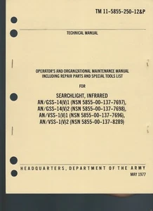 Historical book for Searchlight, Infrared, AN/GSS-14(V)1 series, Opn/Maint/Parts - Picture 1 of 1