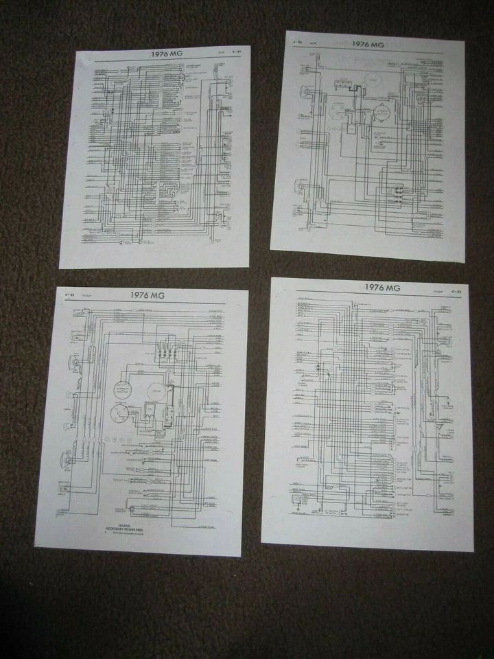 DIAGRAMAS DE CABLEADO PARA MODELOS 1976 MG MGB Y 1976 MG MIDGET Foto 1 de 1