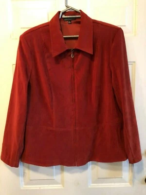 NWT Elementz Sz XL Women's Jacket Zip Long Sleeve Faux Suede Spice (Rust) Color - Image 1 of 4