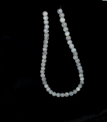 Pietra Lunare Arcobaleno Gemma 925 Argento Sterling 50 " Stringa Collana Japa - Immagine 1 di 4