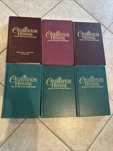 Lot Of 6 The Hymnal for Worship and Celebration 1986 Green / Red HB - Imagen 1 de 24
