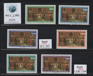 WC1_23881.VENEZUELA. 1960 ANNIV. OF INDEPENDENCE w. air.Sc.767-769,C738-C740.MNH - Picture 1 of 1