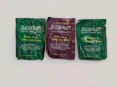 (3) Batherapy Natural Mineral Bath Salt Packets 1.5oz EACH - Lavender & Original - Image 1 of 2
