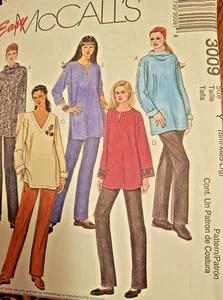McCalls 3009 Petite Misses V Neck Tops Pull on Pants Easy Sz S M L 8-16 Uncut - Picture 1 of 3