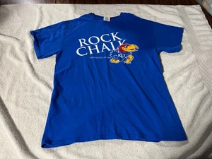 KU KANSAS JAYHAWKS ROCK CHALK LOGO SHIRT MEDIUM - Picture 1 of 2