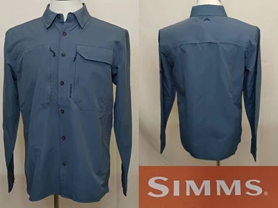 Camisa Simms Guide Manga Larga Con Botones Para Hombre M Azul Neptuno UPF NUEVA CON ETIQUETAS #J4623 Foto 1 de 4