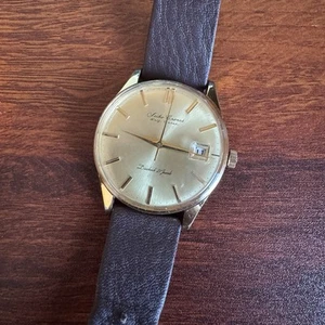 1960s Seiko Cronos Self Dater J15016E Gold Hand-Winding Men's Watch Vintage 36mm - Picture 1 of 17