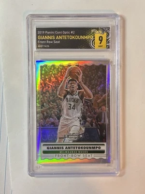 2019 Contenders Optic #2 - Giannis Antetokounmpo - Front Row Seat - Graded 9 - Image 1 of 2