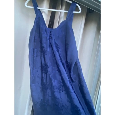 MORGAN TAYLOR Intimates Blue Floral Jacquard Sleep Dress Nightgown Plus Size 1X - Image 1 of 4