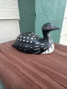 Pisapapeles soporte palillo de dientes Loon Bird de colección bellamente pintado a mano de cerámica - Imagen 1 de 10