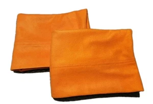 Set Of 2 Orange Lt Weight Fleece Pillowcases 20 X 31 Standard/queen - Picture 1 of 4