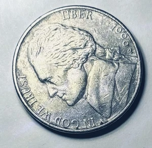 π₯ 1996 P Jefferson Nickel Broken Hub Or Grease Struck - Letters Missing ERROR - Picture 1 of 6