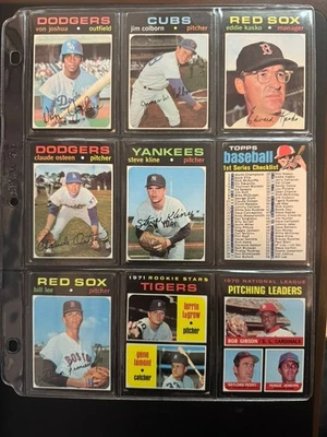 9 бейсбольных карточек Topps 1971 No 31, 38, 57, 54, 51, 10, 70, 39, 58 Gibson - Изображение 1 из 4
