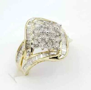 2Ct Round Cut Lab Created 14K Yellow Gold Over Diamond Wedding Engagement Ring - Picture 1 of 10