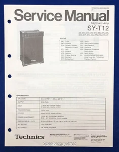 Original Technics Keyboard Amp Service Manual / SY-T12 - Picture 1 of 1