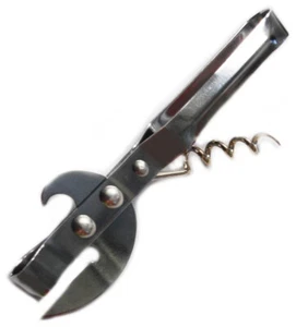 Traditional Stab Can Tin Opener Metal Bottle Corkscrew - Picture 1 of 2