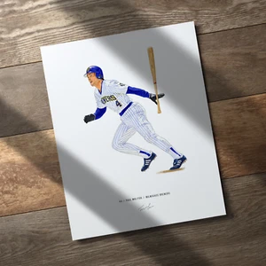 Paul Molitor Milwaukee Brewers V2 Baseball 8x10 Print Poster Art Illustrated - Picture 1 of 10