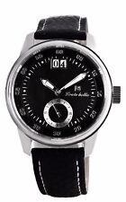 Men's Louis Bolle Automatic Black Dial Black Leather Strap Watch
