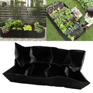 8 Grid Rectangular Planting Bag Vegetable Fruit Green Growing Garden Flowerpot - Picture 1 of 6