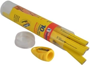 C H Hanson 00213 Carpenter Pencils Tube and Versa-Sharp Sharpener (Tube of 10) - Picture 1 of 1