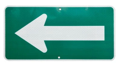 WILL'S FAMILY STORE 3M Reflective Aluminium Directional Arrow Sign Traffic Sign 12x6 inch