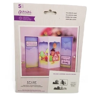 Gemini Crafters Companion VILLAGE OF LIGHT Juego de sellos y troqueles Tarjeta NUEVO - Imagen 1 de 7