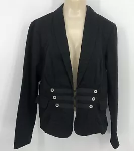 CAbi #329 Women's Size 10 Black Fitted Peplum Military Style Jacket Blazer Coat - Picture 1 of 10