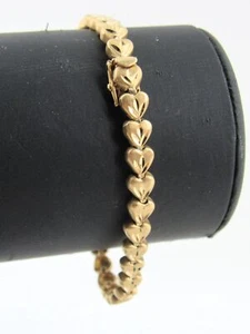 14K Michael Anthony Gold Heart Bracelet 11.1 Grams - Picture 1 of 5