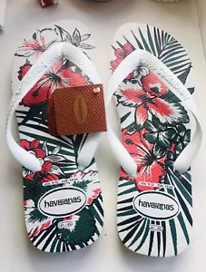 Havaianas Womens Flower Print Top Flip Flops New With Tags Size 9 / 9.5 - Picture 1 of 4