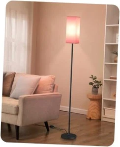 Floor Lamp, Pole Lamp with Foot Switch, Modern Standing Lamp Pink + Black - Picture 1 of 8