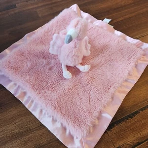 Cloud Island Pink Flamingo Plush Security Blanket Lovey Satin Trim - Picture 1 of 4
