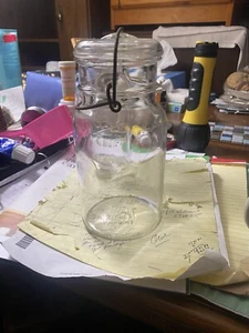 Small Mouth Clear Glass With Lid And Wire Bail Canning Jar - Picture 1 of 4