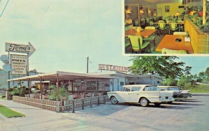 Marianna FL Tony's Restaurant On U.S. Hwy. 90, Note Old Cars, Postcard - Picture 1 of 2