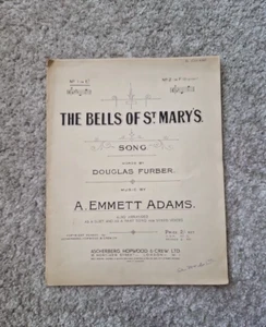 The Bells of st Mary’s - Vantique sheet music by Furber and Adams - Picture 1 of 4